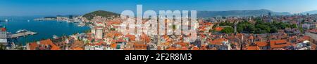 Aerial view of Marjan hill overlooking old town of Split in Croatia Stock Photo