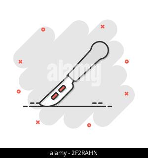 Vector cartoon medical scalpel icon in comic style. Hospital surgery knife sign illustration pictogram. Scalpel business splash effect concept. Stock Vector