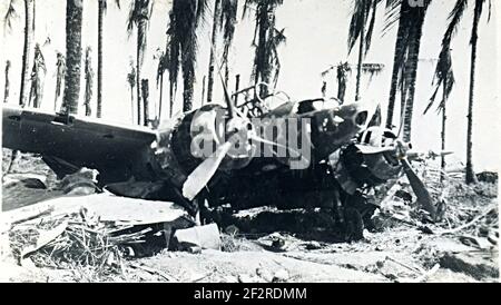 Nakajima J1N1 Gekko - WW2 WWII Japanese bomber  Aircraft Wrecks World War Two Japan Stock Photo