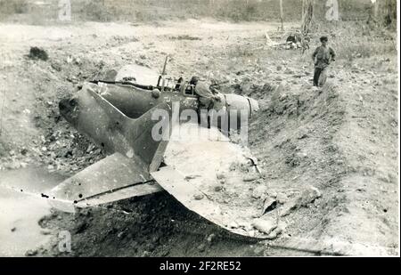 WW2 WWII Japanese Aircraft Wrecks World War Two Japan USMC Stock Photo