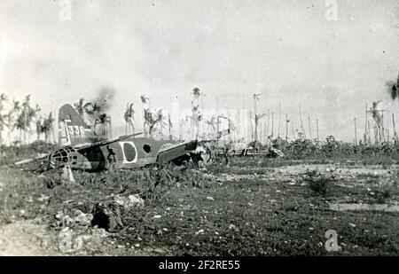 WW2 WWII Japanese Aircraft Wrecks World War Two Japan USMC - Mitsubishi G4M Betty Stock Photo