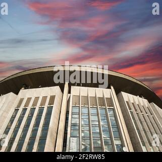 Olympic Stadium, known locally as the Olimpiyskiy, is a large indoor arena, located in Moscow, Russia. It was built for the 1980 Summer Olympics and h Stock Photo