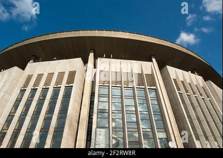 Olympic Stadium, known locally as the Olimpiyskiy, is a large indoor arena, located in Moscow, Russia. It was built for the 1980 Summer Olympics and h Stock Photo