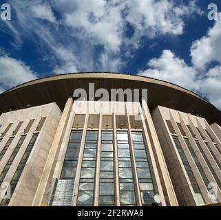 Olympic Stadium, known locally as the Olimpiyskiy, is a large indoor arena, located in Moscow, Russia. It was built for the 1980 Summer Olympics and h Stock Photo