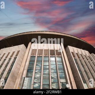 Olympic Stadium, known locally as the Olimpiyskiy, is a large indoor arena, located in Moscow, Russia. It was built for the 1980 Summer Olympics and h Stock Photo