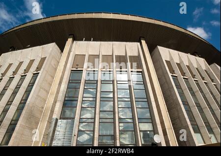 Olympic Stadium, known locally as the Olimpiyskiy, is a large indoor arena, located in Moscow, Russia. It was built for the 1980 Summer Olympics and h Stock Photo