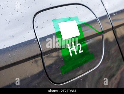 Tank cap icon for H2 hydrogen Stock Photo