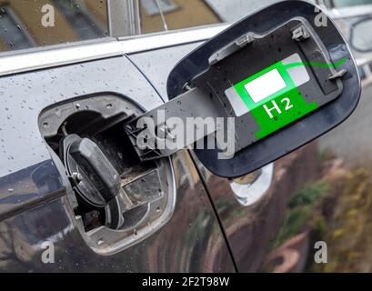 Tank cap icon for H2 hydrogen Stock Photo