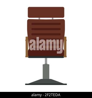 Barber chair vector illustration icon design equipment salon. Hairdresser barber chair vintage seat haircut element symbol isolated white. Fashion lea Stock Vector