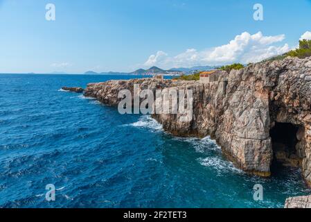 Cliffs at Lokrum island near Dubrovnik, Croatia Stock Photo
