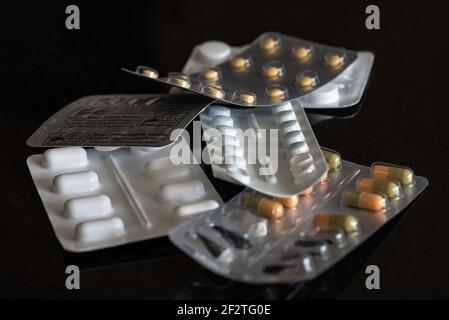 Blister pack medication Stock Photo