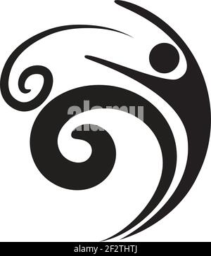 vector design people man dancing icon sigh logo Stock Vector