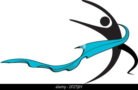 vector design people man dancing icon sigh logo Stock Vector