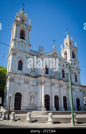 The Basilica da Estrela, the iconic neoclassical 18th-century church located in the center of Lisbon, the capital city of Portugal. Stock Photo