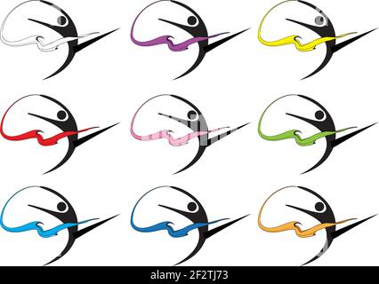 vector design people man dancing icon sigh logo Stock Vector