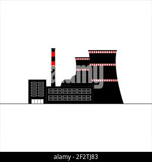 Nuclear power plant icon. Energy. Vector flat illustration Stock Vector