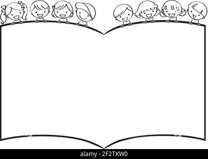 vector cartoon children reading background Stock Vector Image & Art - Alamy