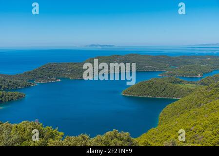 Aerial view of Veliko jezero at Mljet national park in Croatia Stock ...