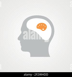 Head and painting. Concept of creativity, drawing, art. Vector illustration, flat design Stock Vector