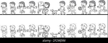 cartoon children action set Stock Vector Image & Art - Alamy