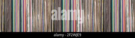 a pile of old vinyl records Stock Photo