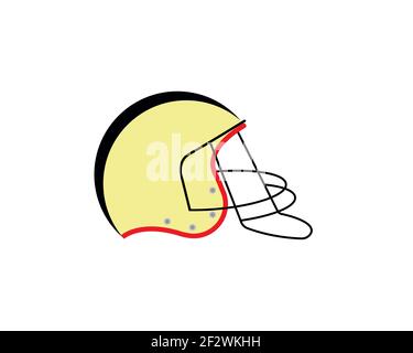 Retro helmet for playing American football. An accessory for playing rugby. Vector illustration on isolated background Stock Vector
