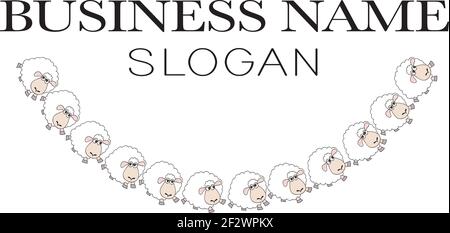 sheep cartoon border frame background Stock Vector