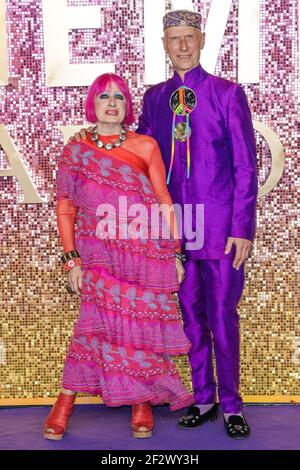 London, United Kingdom. 23rd October 2018. Zandra Rhodes, Andrew Logan attending the Bohemian Rhapsody World Premiere held at The SSE Arena, London.  Mandatory Credit: Scott Garfitt /Empics/Alamy Live News Stock Photo