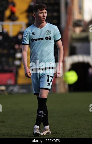 LINCOLN, UK. MARCH 13TH: Conor Grant of Rochdale during the Sky Bet League 1 match between Lincoln City and Rochdale at LNER Stadium, Lincoln on Saturday 13th March 2021. (Credit: James Holyoak | MI News) Credit: MI News & Sport /Alamy Live News Stock Photo