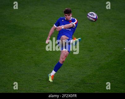 London, UK. 13th Mar, 2021. TWICKENHAM, ENGLAND - MARCH 13: Matthew Jalibert of France during Guinness 6 Nations between England and France at Twickenham Stadium, London, UK on 13th March 2021 Credit: Action Foto Sport/Alamy Live News Stock Photo