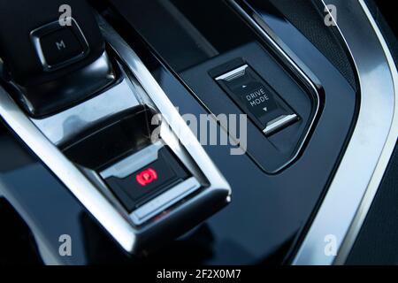 Peugeot 3008 is a compact crossover unveiled by French automaker Peugeot. It has unique interior design. Stock Photo