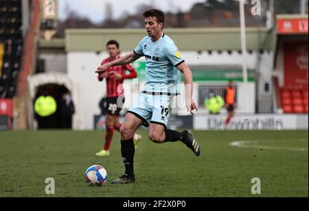 LINCOLN, UK. MARCH 13TH: Conor Shaughnessy of Rochdale in action during the Sky Bet League 1 match between Lincoln City and Rochdale at LNER Stadium, Lincoln on Saturday 13th March 2021. (Credit: James Holyoak | MI News) Credit: MI News & Sport /Alamy Live News Stock Photo