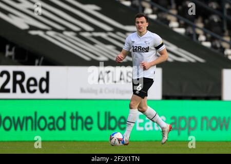 Derby, UK. 13th Mar, 2021. George Edmundson #6 of Derby County in Derby, UK on 3/13/2021. (Photo by Conor Molloy/News Images/Sipa USA) Credit: Sipa USA/Alamy Live News Stock Photo