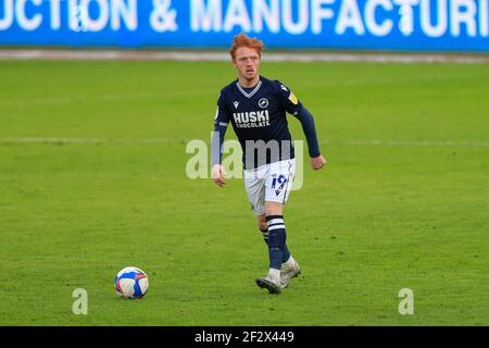 Derby, UK. 13th Mar, 2021. Ryan Woods #19 of Millwall runs with the ball in Derby, UK on 3/13/2021. (Photo by Conor Molloy/News Images/Sipa USA) Credit: Sipa USA/Alamy Live News Stock Photo