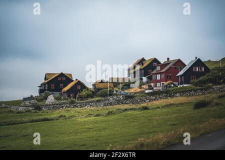 Kirkjuboargardur, also called Roykstovan, is a historic farm and museum in Kirkjubour, Faroe Islands. Built in the 11th century it is one of the Stock Photo