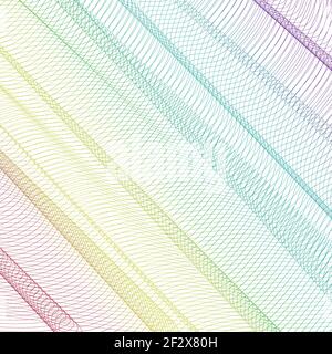 Abstract rainbow net. Wallpaper background. Vector line art multicolored pattern, pleated textile. Diagonal stripes. Modern creative design. EPS10 Stock Vector