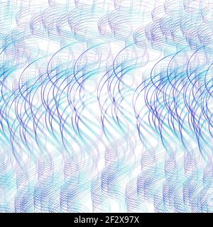 Abstract blue, cyan, purple squiggle curves. Creative background with textured pattern. Vector line art design. Multicolored wallpaper. EPS10 Stock Vector