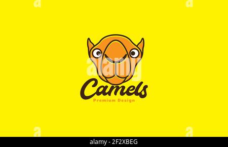 colorful cute animal head camels logo symbol vector icon illustration design Stock Vector