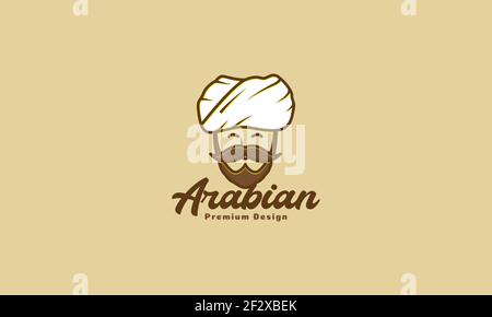 vintage old man with turban logo symbol vector icon illustration design Stock Vector
