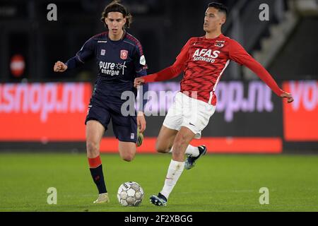 Alkmaar Netherlands March 13 Ramiz Zerrouki Of Fc Twente Tijjani Reijnders Of Az During The Dutch Eredivisie Match Between Az Alkmaar And Fc Twe Stock Photo Alamy