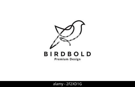 lines art bird bold logo vector symbol icon illustration design Stock Vector