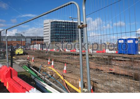 Tramworks Newhaven extension at Ocean Drive, Leith, Edinburgh Scotland Stock Photo