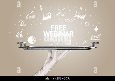 Waiter serving business idea concept Stock Photo