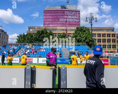 Glasgow, Scotland, UK. 14th July 2016: The Glasgow Homeless World Cup at George Square in Glasgow central. Stock Photo