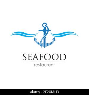 Seafood restaurant logo design. Fish, Food and Beverage logo concept. Vector logo template Stock Vector