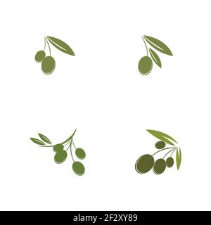 set of Olive logo template vector icon illustration design Stock Vector