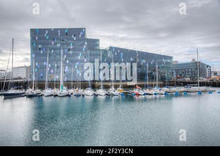 View of Harpa concert hall in Reykjavik, Iceland Stock Photo