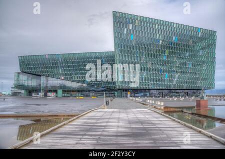 View of Harpa concert hall in Reykjavik, Iceland Stock Photo