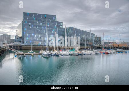 View of Harpa concert hall in Reykjavik, Iceland Stock Photo