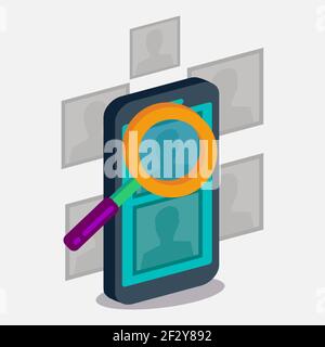 picture search application on smartphone concept symbol vector illustration Stock Vector